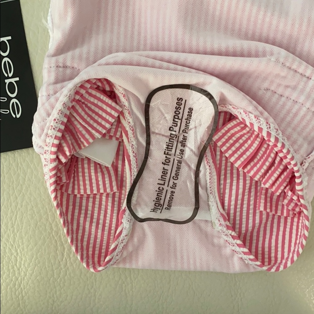 Bebe Baby Pink Ruffle Seersucker Swimsuit - Picture 4 of 4